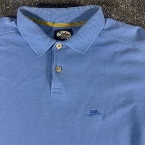 Vintage Tommy Bahama Polo Shirt Mens Medium Blue 100% Cotton Marlin Logo